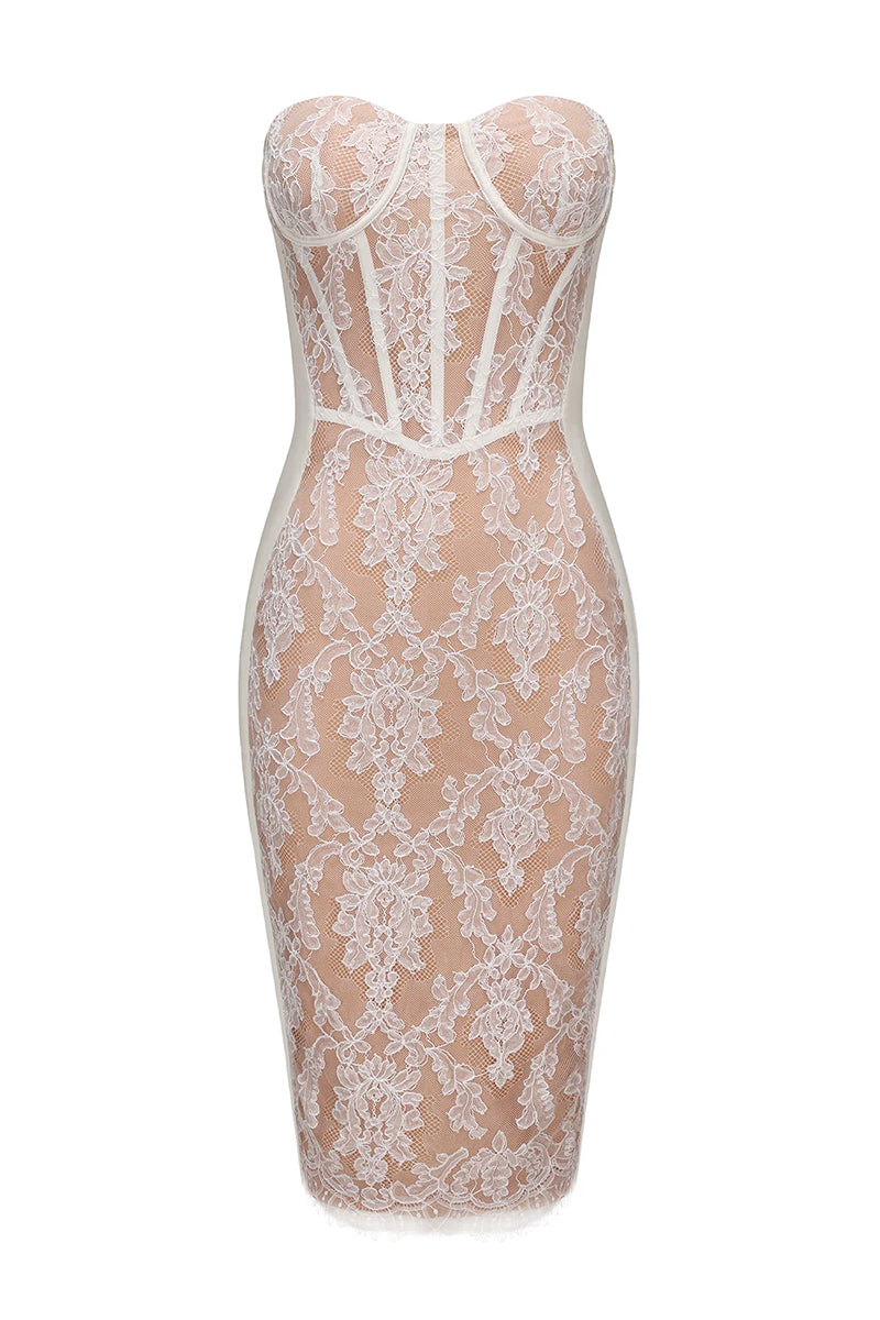ELSA LACE DRESS IN WHITE