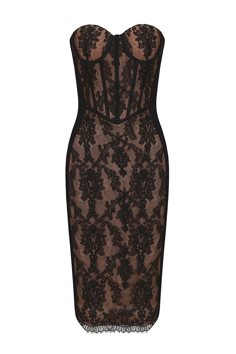 ELSA LACE DRESS IN BLACK