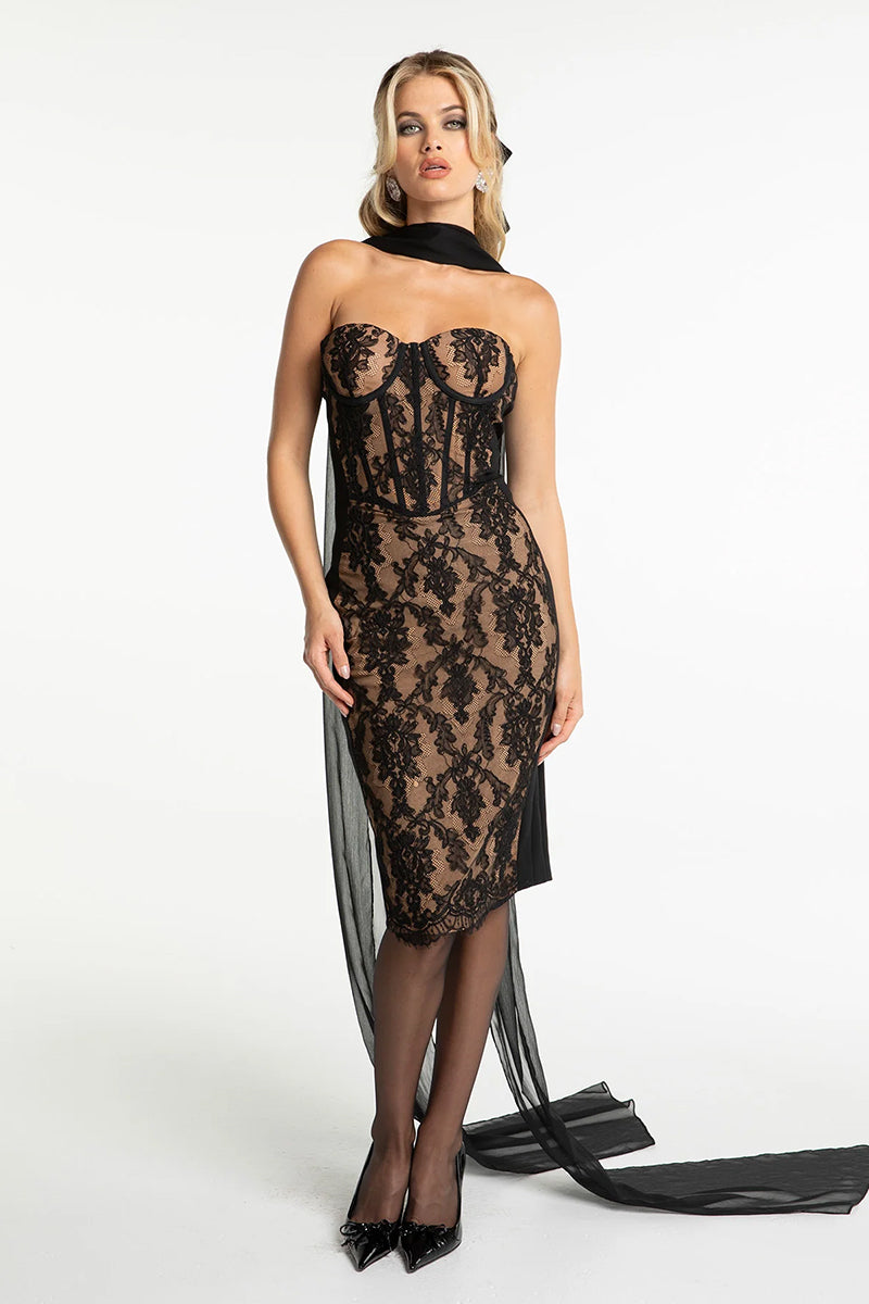 ELSA LACE DRESS IN BLACK