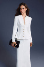 WHITE FOLDED BUTTONS TOP