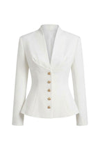 WHITE FOLDED BUTTONS TOP