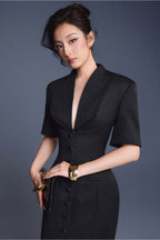 ZIPPER PEPLUM DRESS