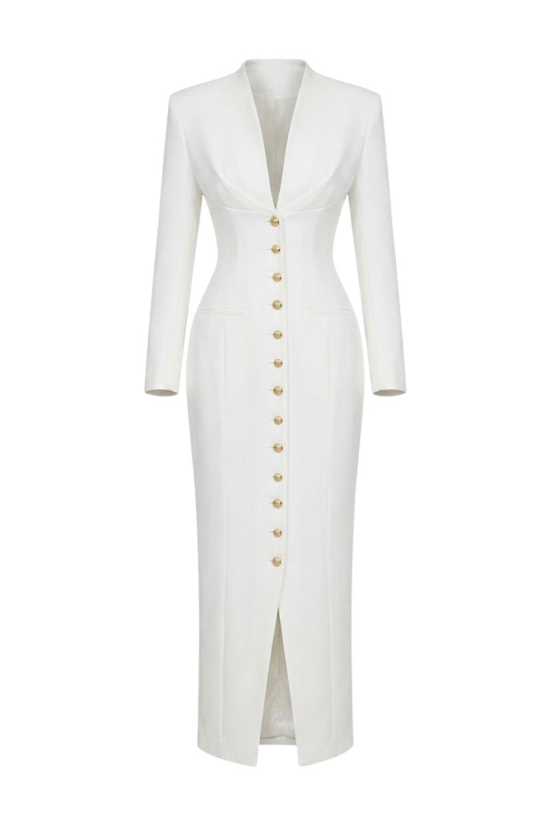FOLDED BUTTONS DRESS