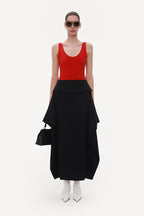BLACK WOOL SKIRT