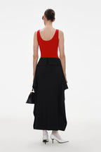 BLACK WOOL SKIRT