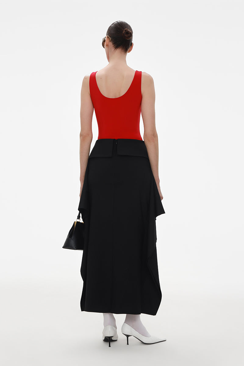 BLACK WOOL SKIRT