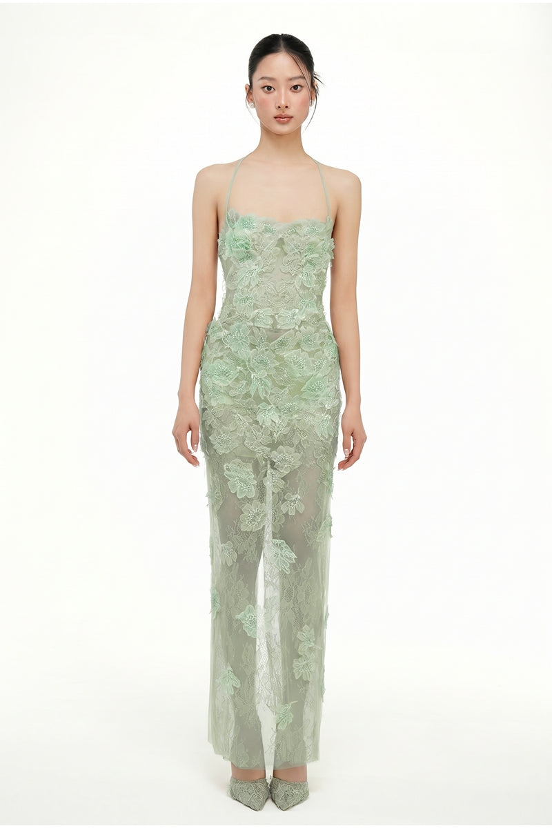 ANNABELLE TULLE DRESS IN MINT