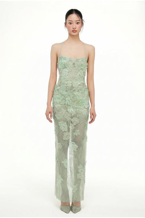 ANNABELLE TULLE DRESS IN MINT