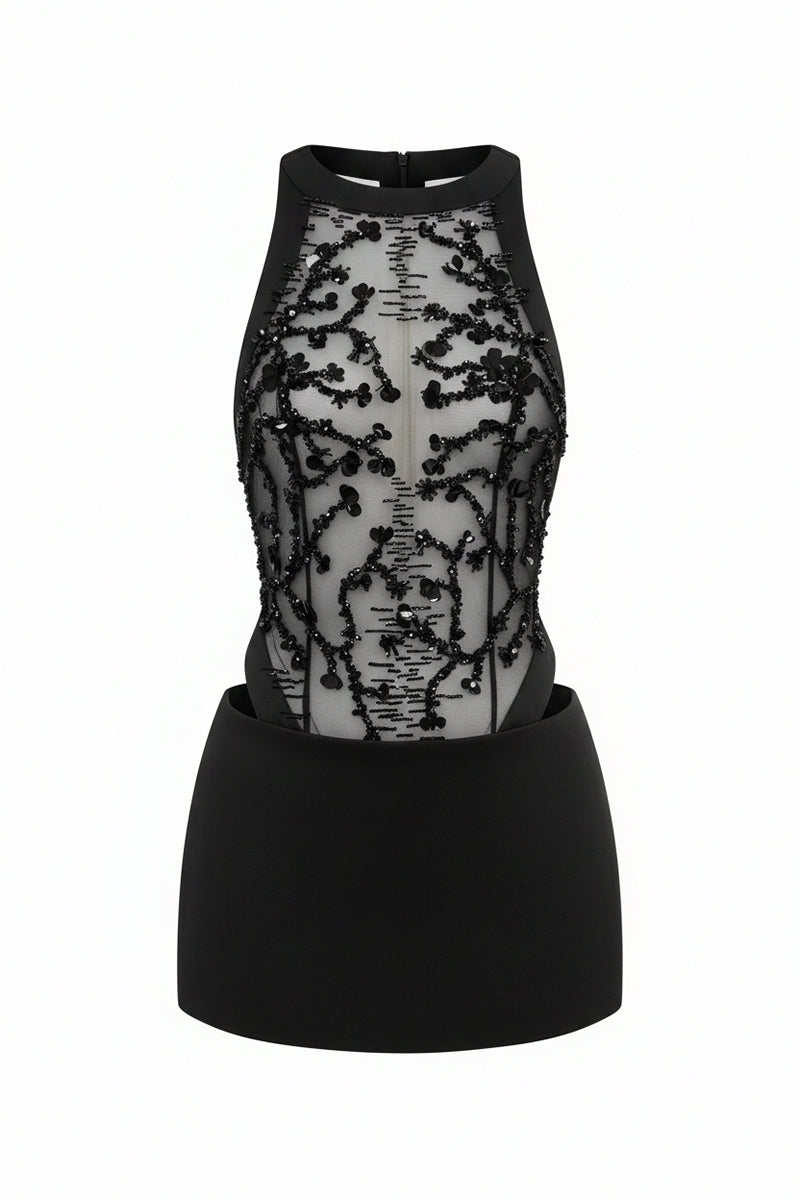 IVY TULLE TOP AND HAZEL SILK TAFFETA SKIRT IN BLACK