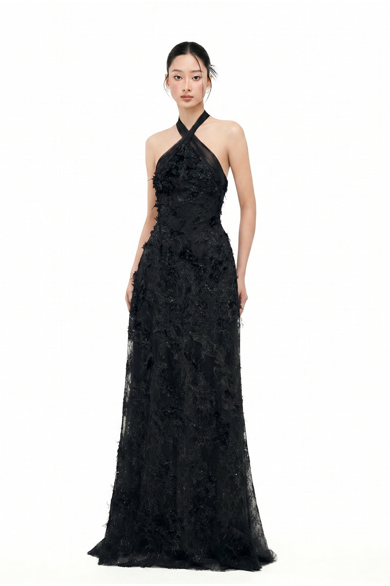 ALISA LACE DRESS IN BLACK