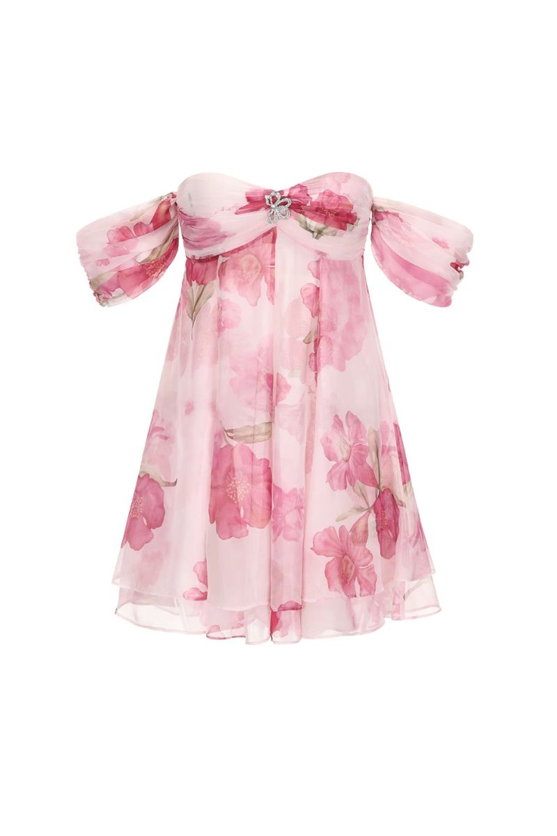 LILLY DRESS IN ROSE PINK PRINT