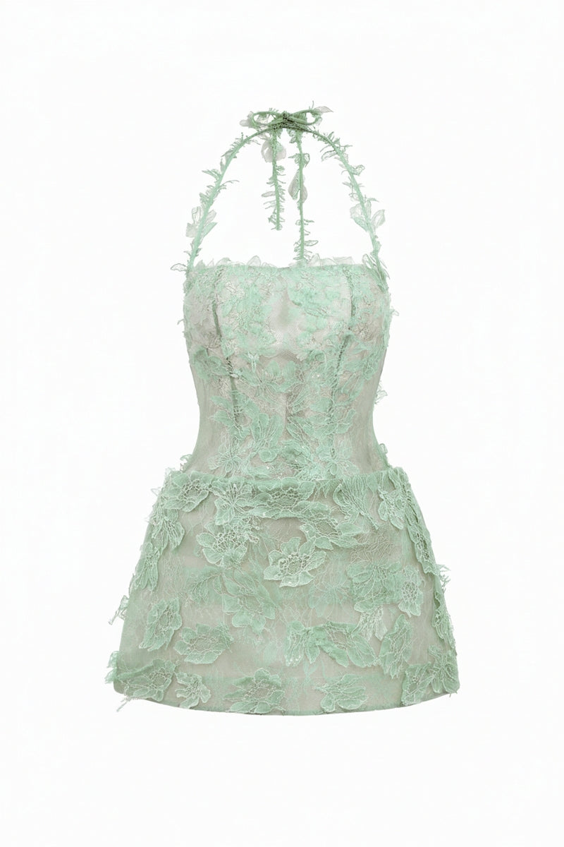 ELISA LACE DRESS IN MINT