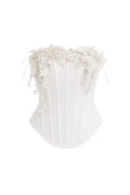 WHITE BOUQUET CORSET TOP