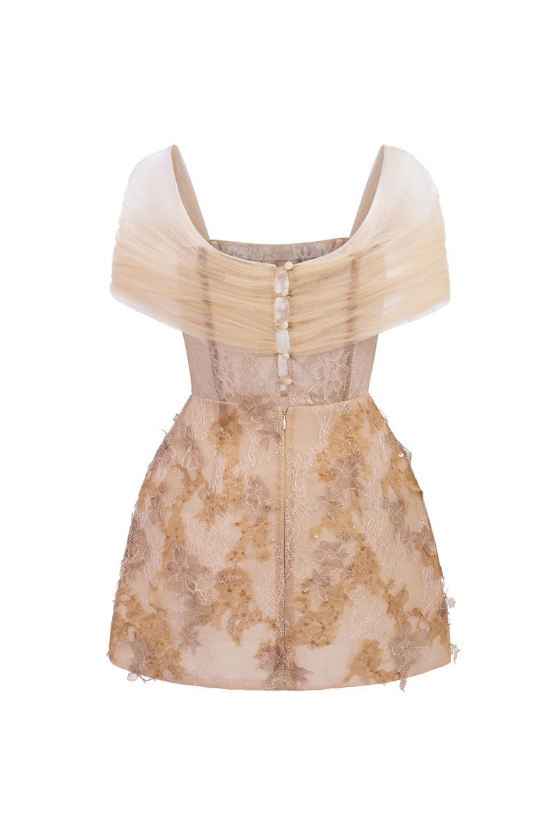 LILIANA LACE DRESS IN BEIGE