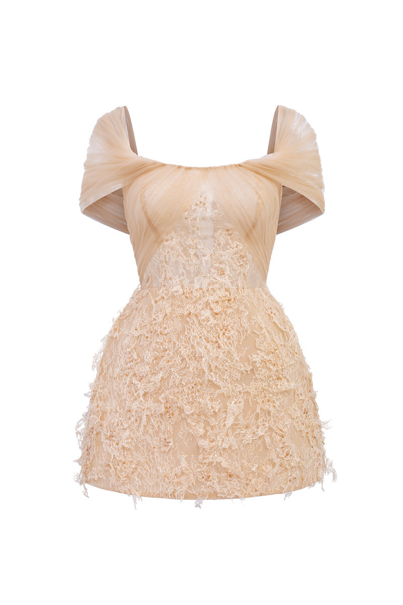 BIANCA LACE DRESS IN BEIGE