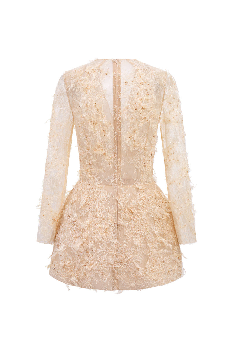 ANNALISE LACE DRESS IN BEIGE