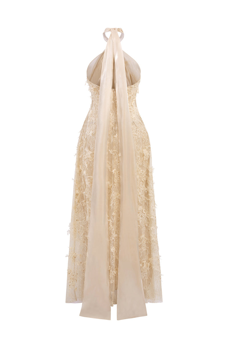 ALISA LACE DRESS IN BEIGE