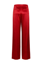 RED WIDE-LEG VISCOSE TROUSERS