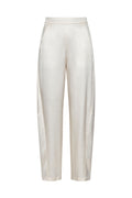 IVORY SATIN BARREL-LEG TROUSERS