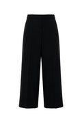 BLACK WOOL CULOTTES PANTS WITH SILK BELT