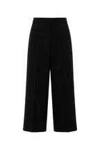 BLACK WOOL CULOTTES PANTS WITH SILK BELT