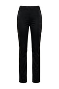 BLACK SLIM SATIN TROUSERS