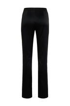 BLACK SLIM SATIN TROUSERS