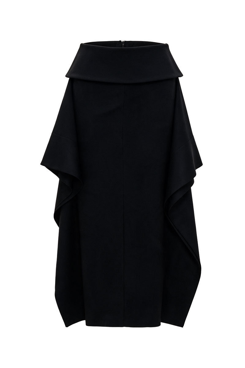 BLACK WOOL SKIRT