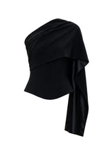 BLACK FITTED WOOL CORSET WITH SILK SCARF