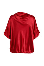RED LOOSE-FIT VISCOSE BLOUSE