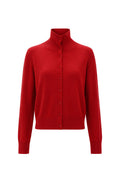 RED CASHMERE KNIT CARDIGAN