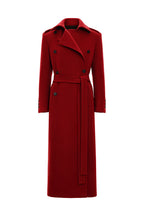 RED WOOL MIDI COAT