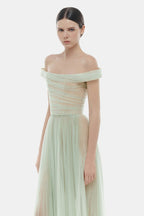 MINT OFF-SHOULDER MIDI DRESS