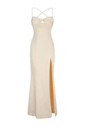 ALAINA CHAMPAGNE LACE BACK GOWN