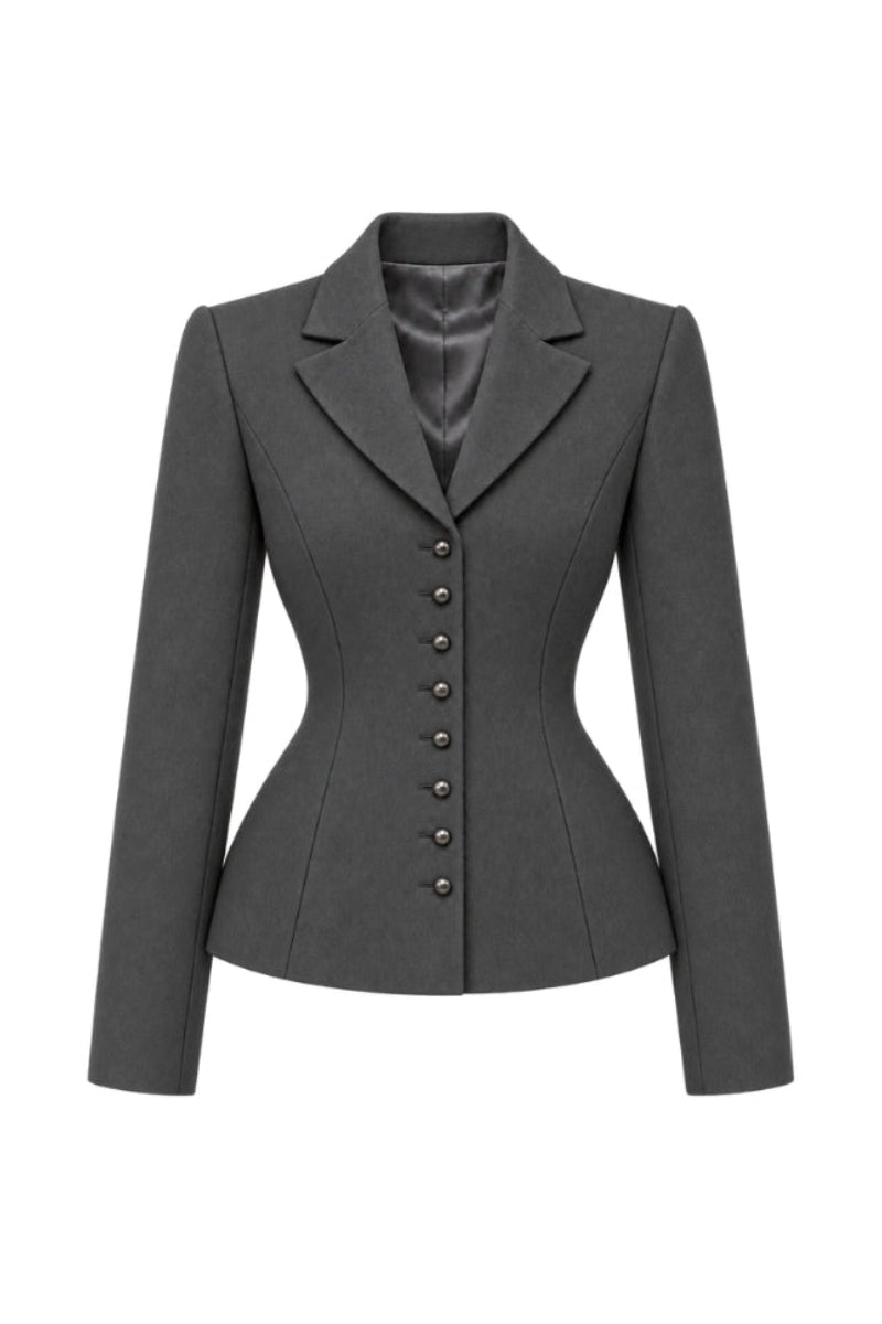 ESTEE FITTED JACKET IN SMOKED GRAY