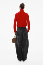 RED CASHMERE KNIT CARDIGAN
