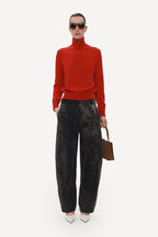 RED CASHMERE KNIT CARDIGAN