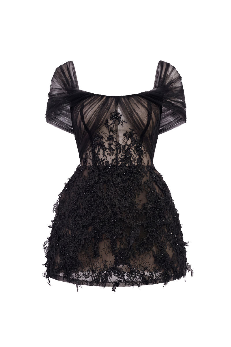 BIANCA LACE DRESS IN BLACK