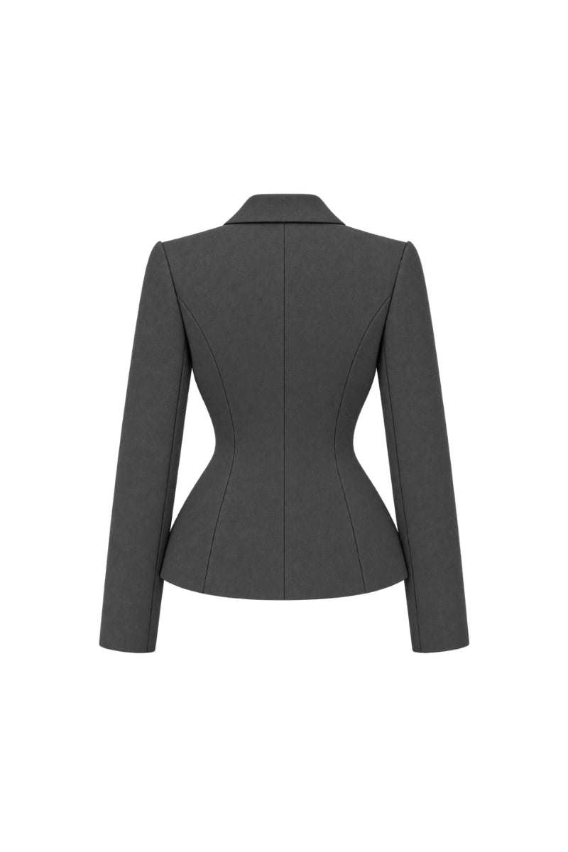 ESTEE FITTED JACKET IN SMOKED GRAY