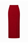 SYLVIE MIDI SKIRT IN PAPRIKA RED