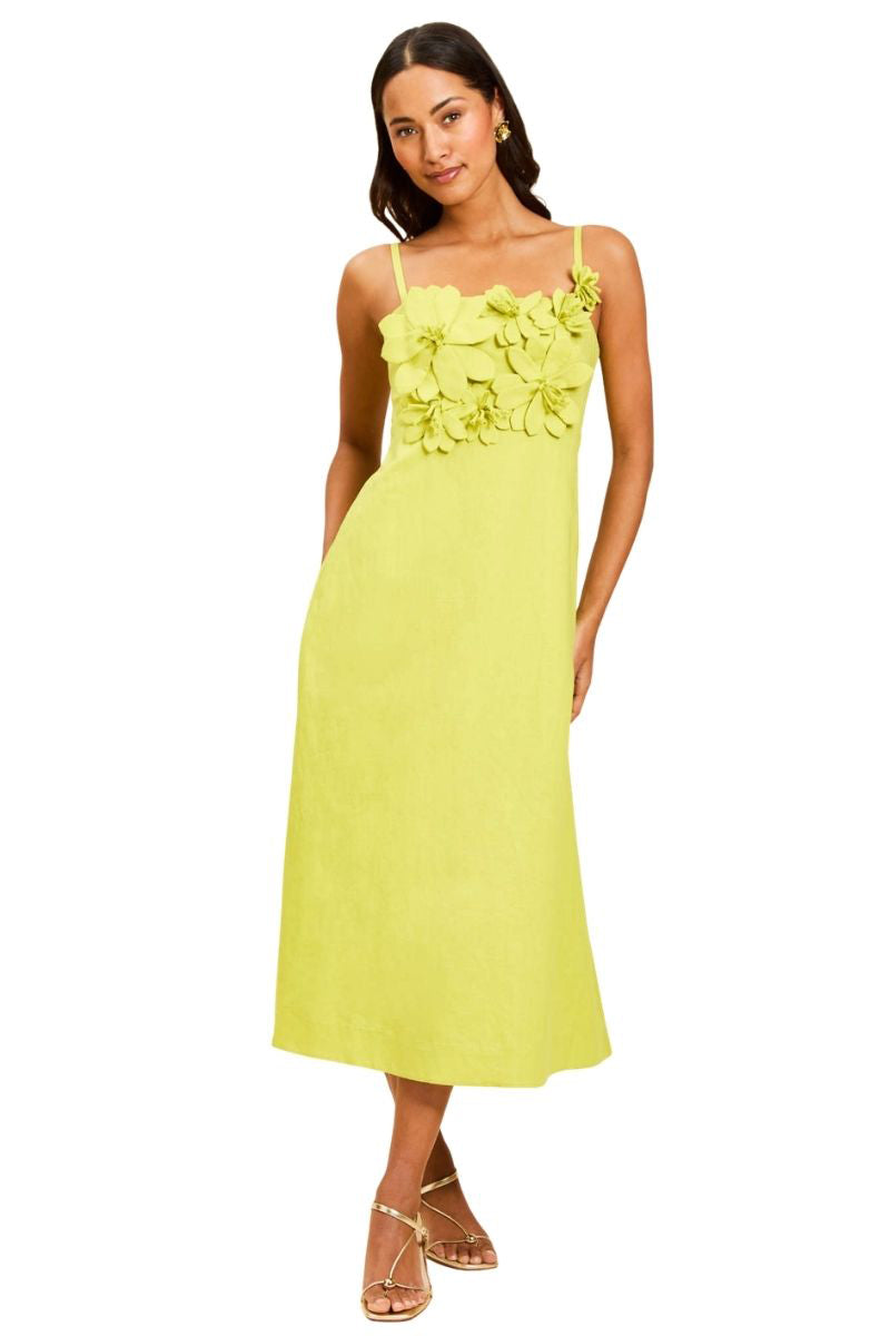 ESPERANZA MIDI DRESS IN CITRUS GREEN
