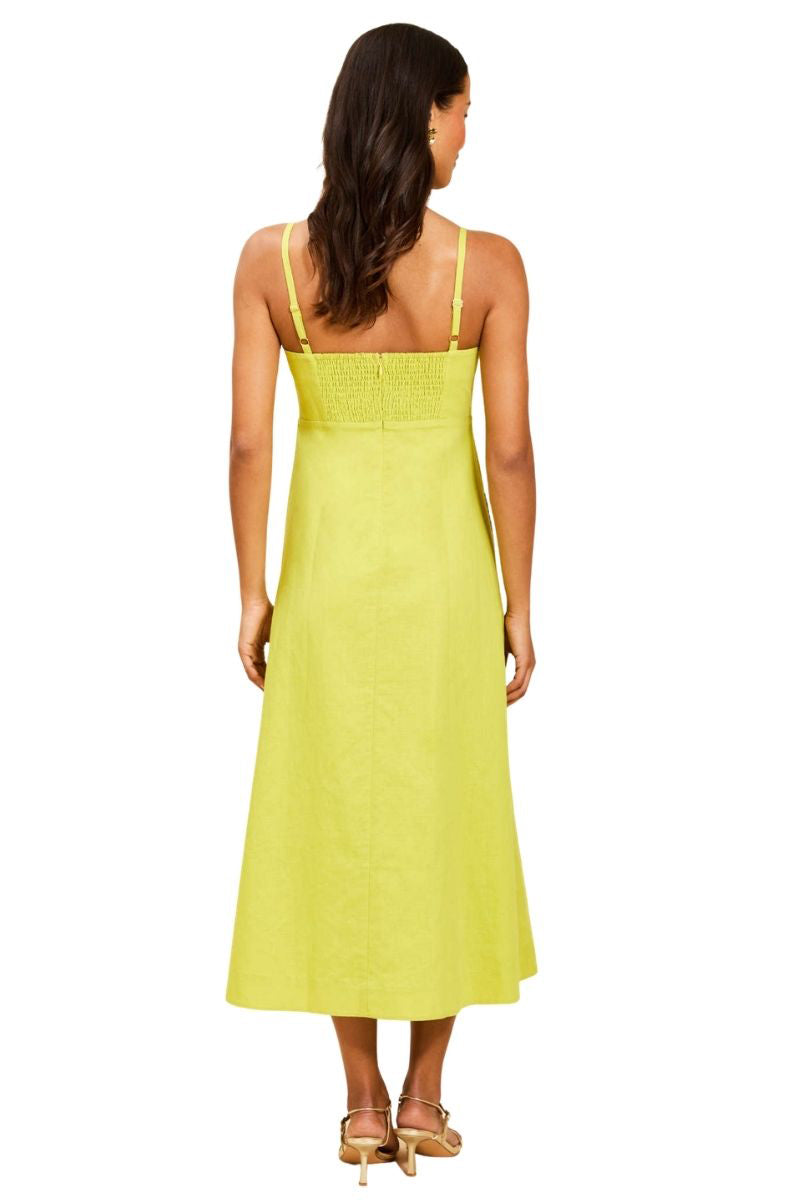 ESPERANZA MIDI DRESS IN CITRUS GREEN