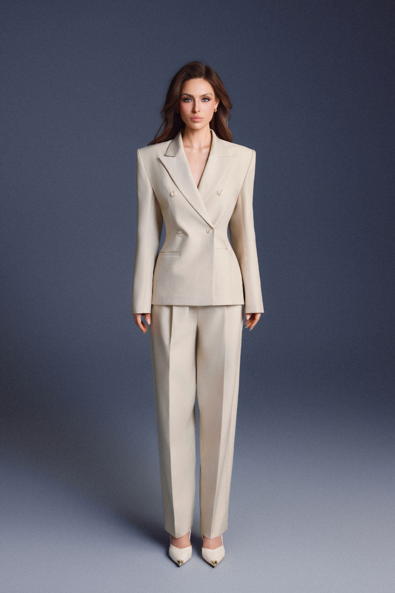 DOUBLE-BREASTED FLAP BLAZER