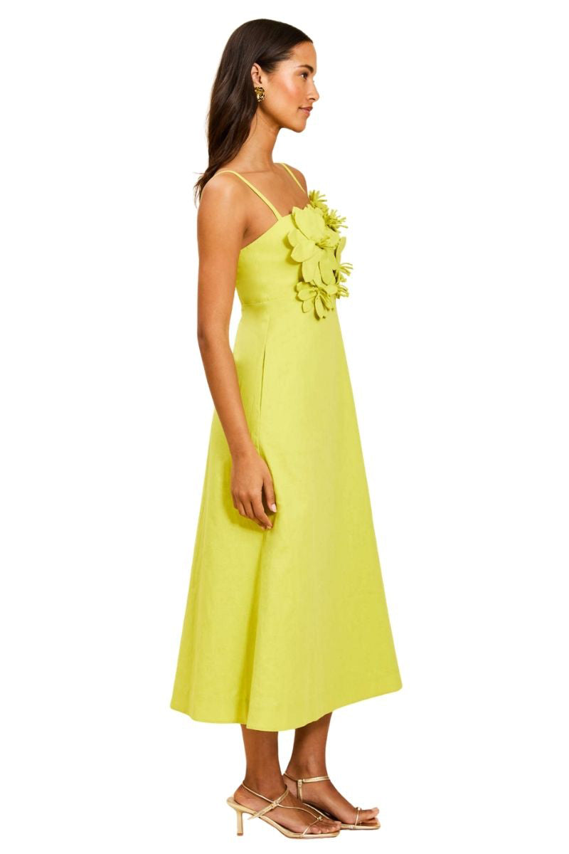 ESPERANZA MIDI DRESS IN CITRUS GREEN