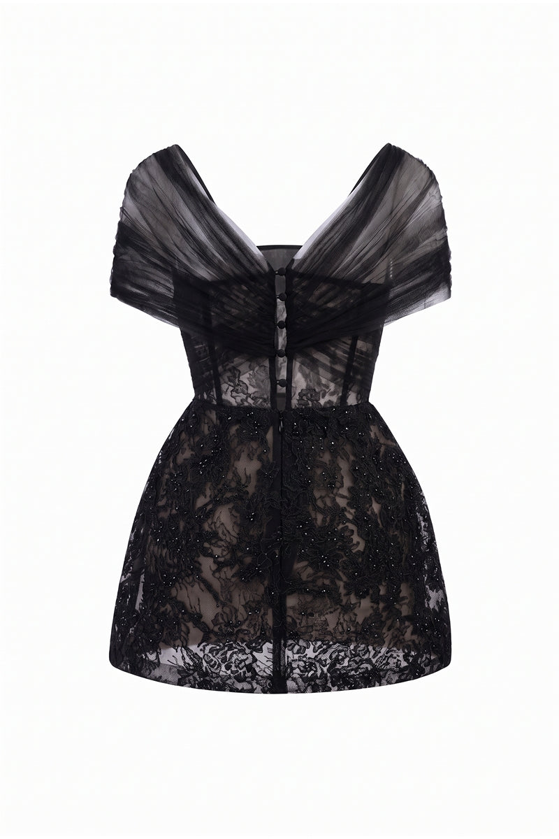 BIANCA LACE DRESS IN BLACK