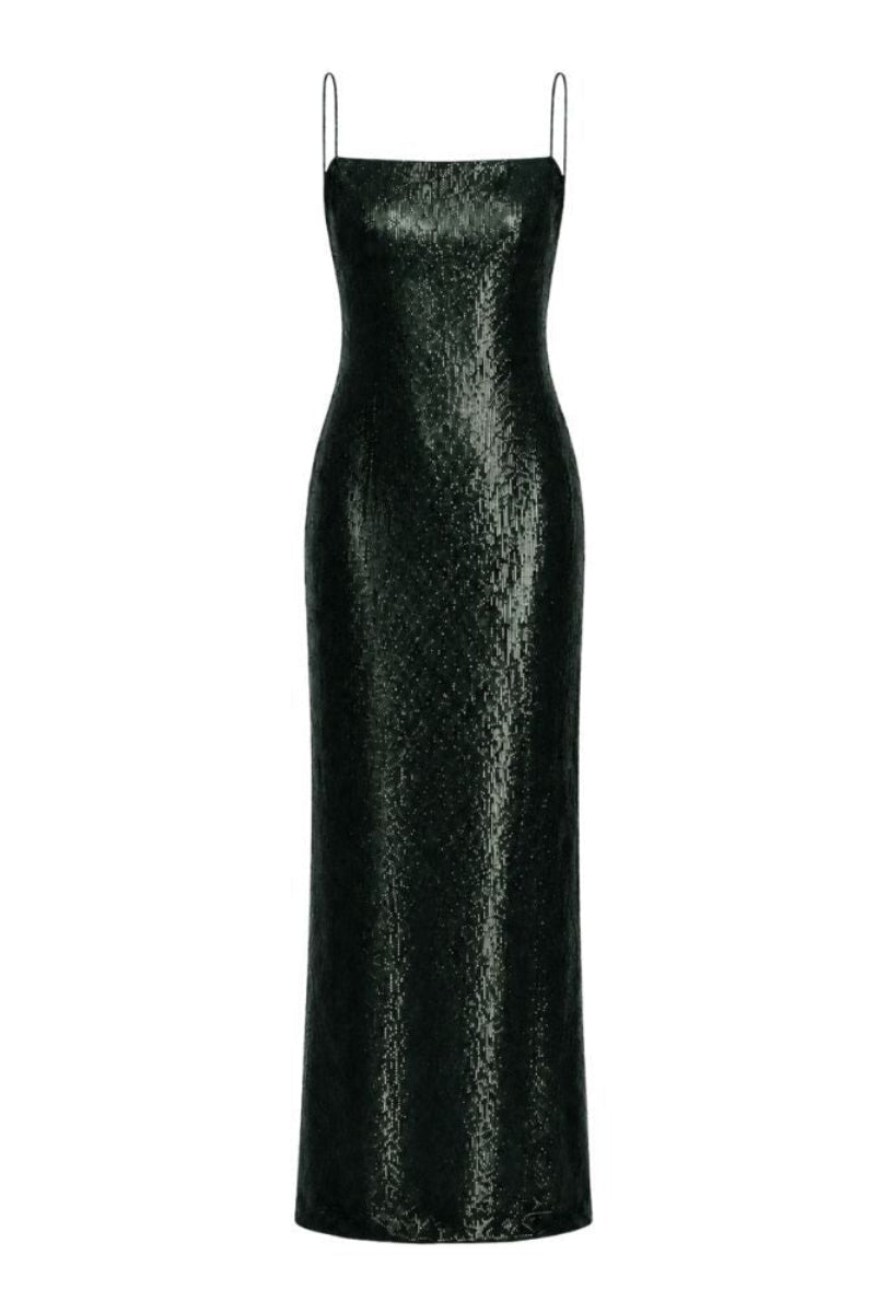 EDITH TEXTURED GOWN IN DEEP FOREST