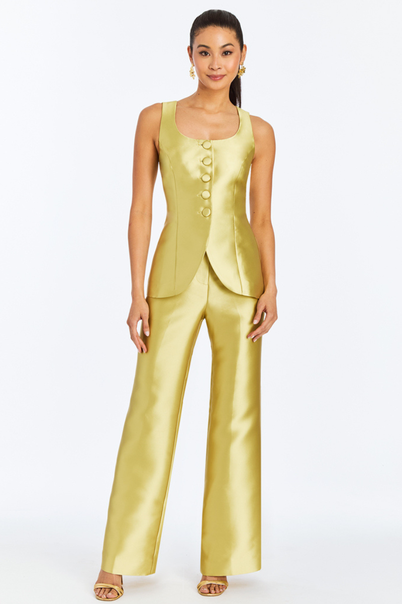 ELENA TAILORED TOP IN GOLDEN GREEN