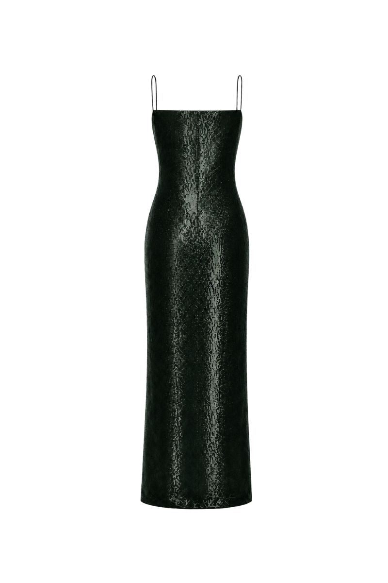EDITH TEXTURED GOWN IN DEEP FOREST