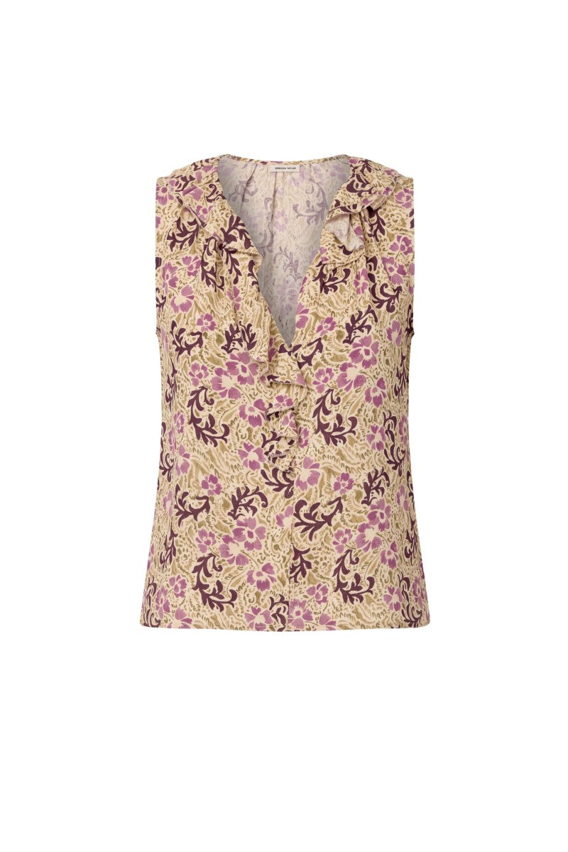 CAROLINE RUFFLE SLEEVELESS TOP