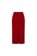 SYLVIE MIDI SKIRT IN PAPRIKA RED